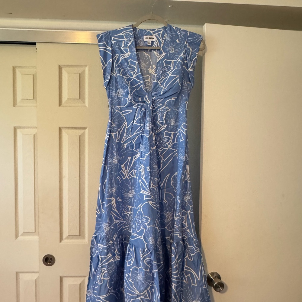 Steve Madden Blue and White Floral Maxi Dress